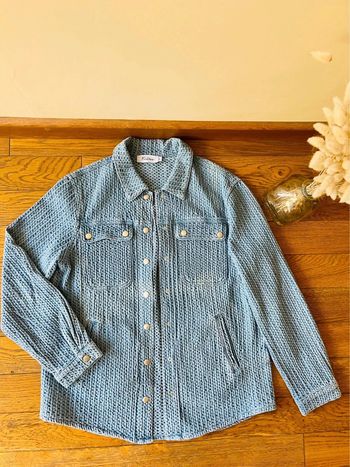 Sublime veste feelhoo en jean bleu à poche et col taille L