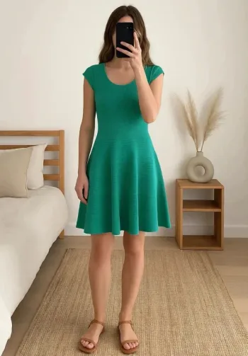 Robe en maille turquoise Lil Paris