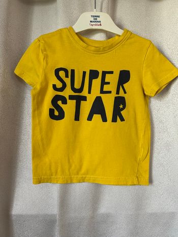 T-shirt jaune super star 24-36 mois 98 cm Primark