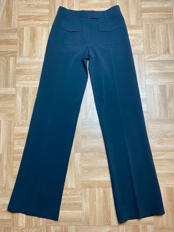 Pantalon à jambes larges en laine noir vintage Loubarok