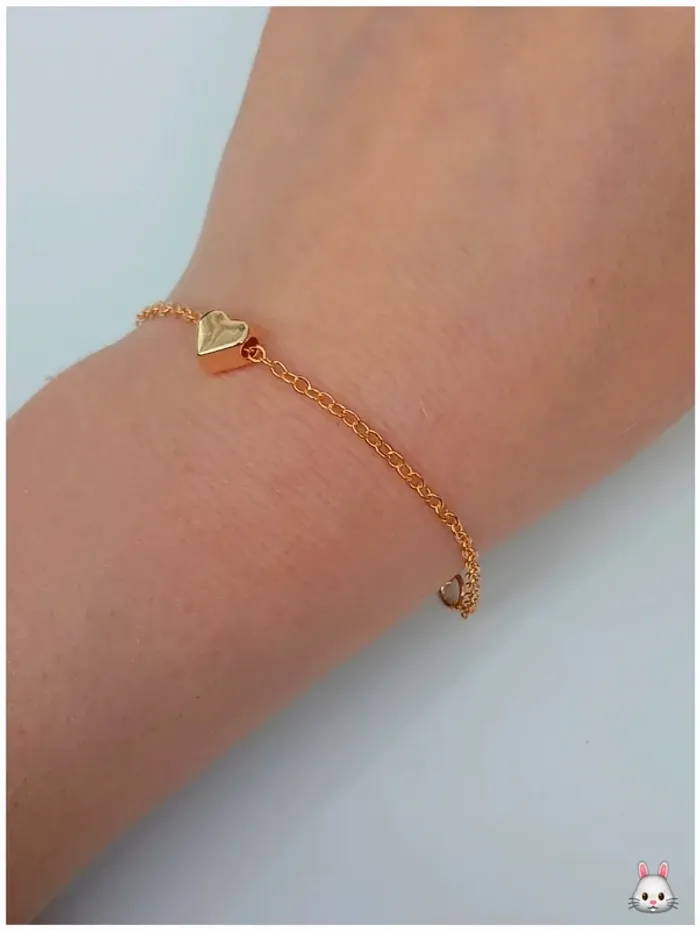 bracelet chaîne doré coeur tendance-look chic et stylé - photo numéro 3