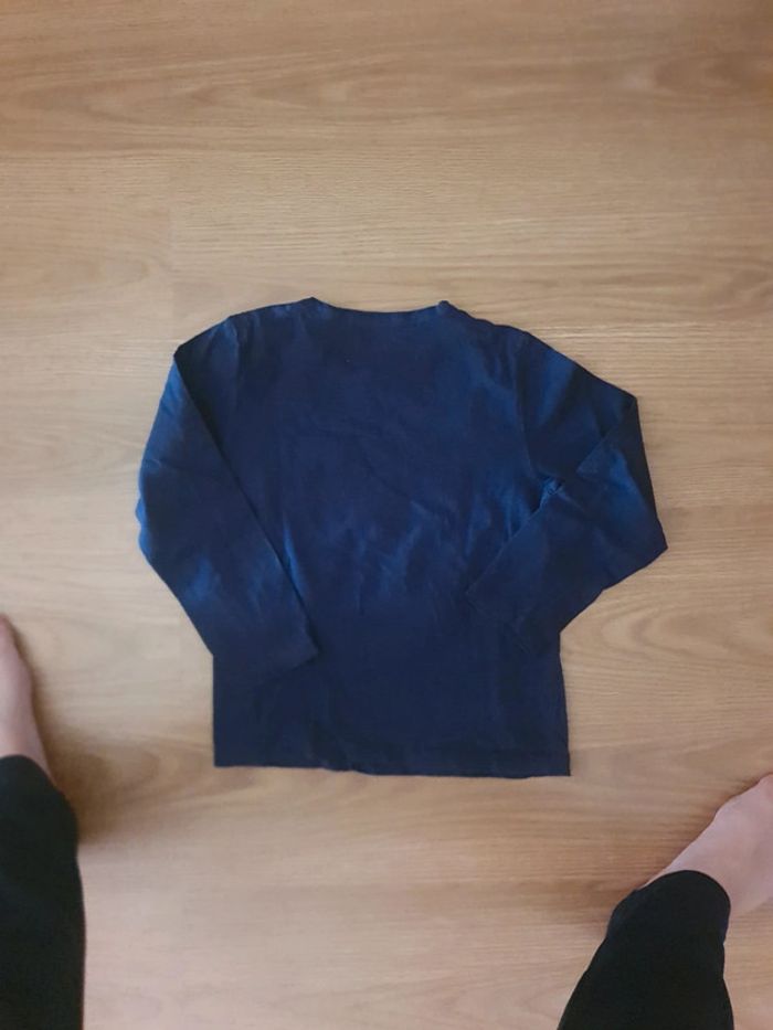 tee shirt manches longues gemo 8 ans marine - photo numéro 3