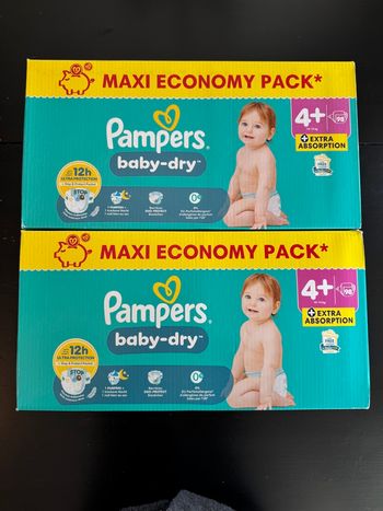 196 couches pampers taille 4 plus