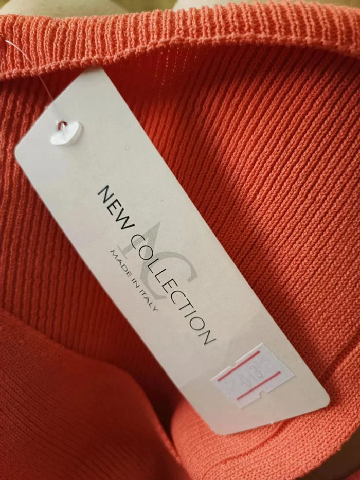 NewCollection Débardeur court côtelé corail – Taille 36/38 – Neuf avec étiquettes - photo numéro 14