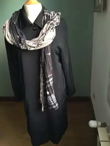 Trench-coat noir long