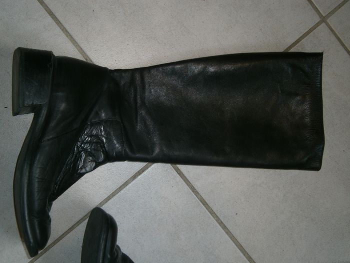 Bottes hautes en cuir noir P38 - photo numéro 4