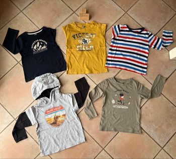 Lot 5 Tee-shirts manches longues 4 ans garçon