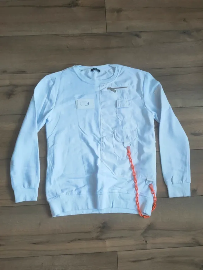 Pull blanc pour homme uniplay uni taille XL