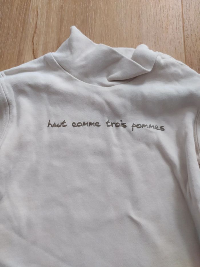 Pull col roulé Grain de blé 18M beige - photo numéro 2