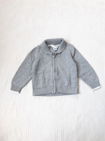Gilet zippé gris Grain de blé 18 mois