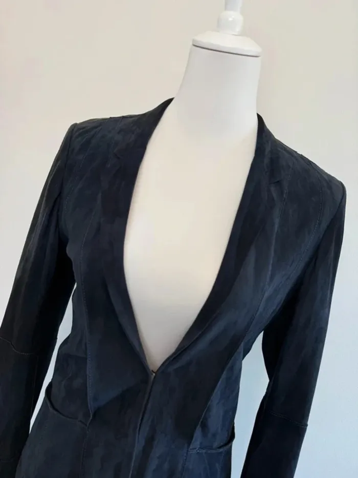 Veste IKKS en cuir de chèvre marine taille M - photo numéro 2