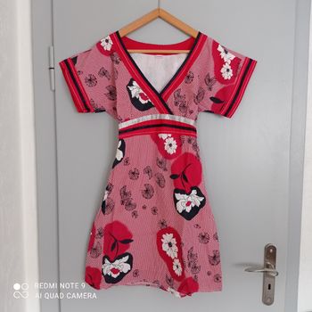 Robe rouge à fleurs t36