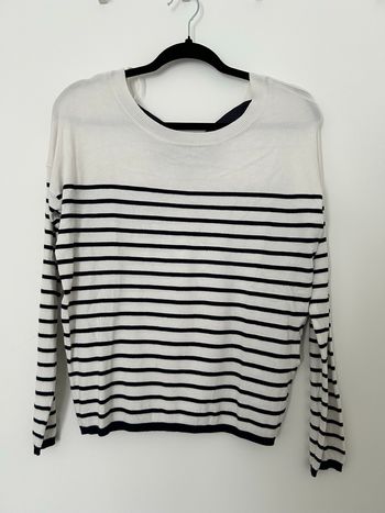 Pull léger maille fine manches longues marinière noeud dans le dos Cache Cache M