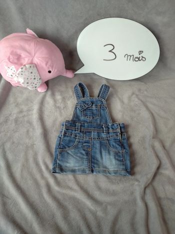 Robe salopette jeans Fille 3 mois Tape à l'œil