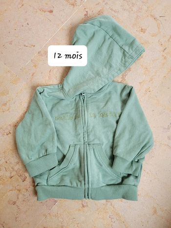 Veste à capuche zippée (12 mois)