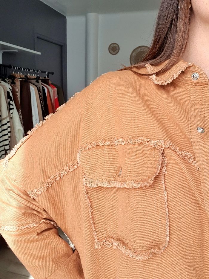 Veste oversize Pompons au dos camel Taille unique - photo numéro 5