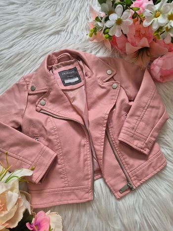 Veste imitation cuire rose primark 18-24mois