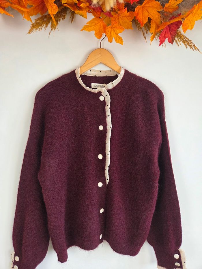 Gilet bordeaux taille 38 - photo numéro 2
