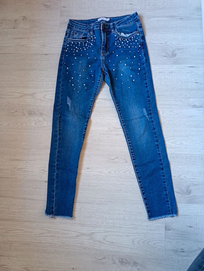 Pantalon jeans slim T36 S femme perle tbe gemo - photo numéro 2