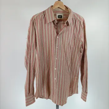 Chemise rayée rouge beige et blanc D&G Dolce & Gabbana - Taille 52 - Made in Italy - A040