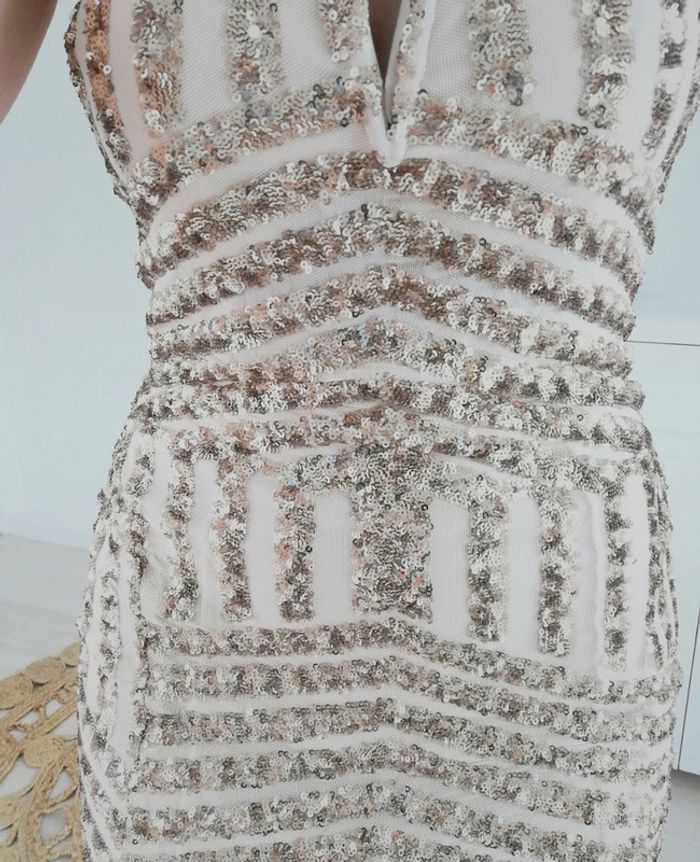 Jolie robe de soirée rose gold taille 36 - photo numéro 2