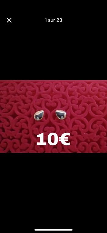 Boucle d oreille argent goutte