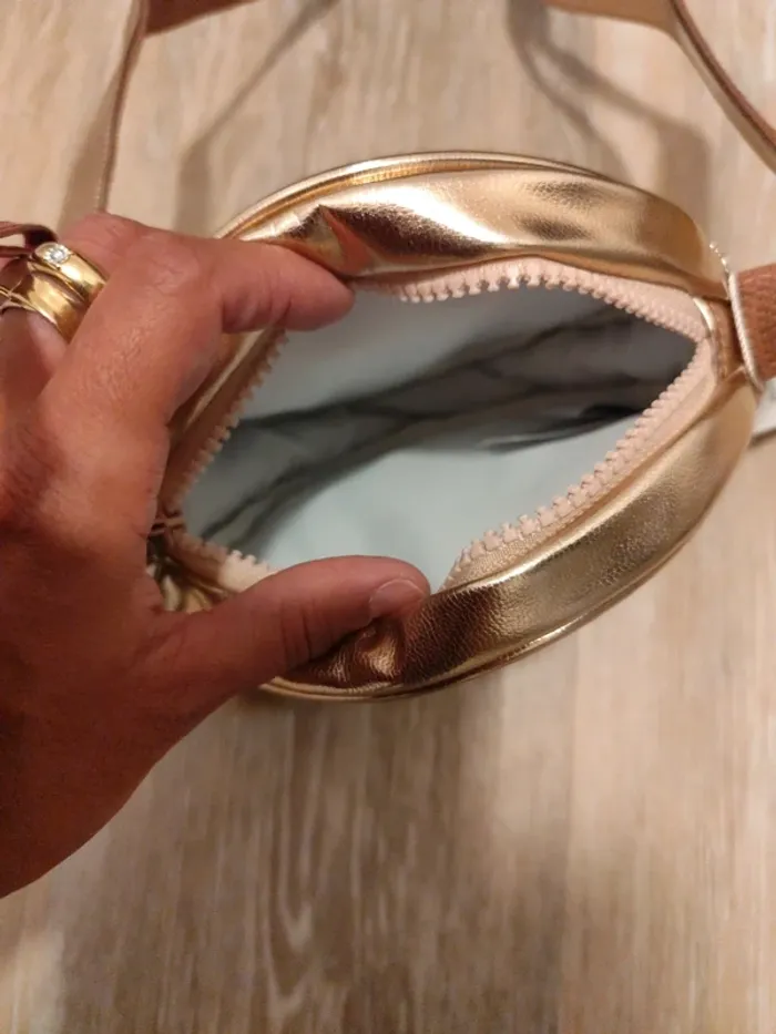 Sac a main Petit Bateau doré rosé neuf bandoulière - photo numéro 5