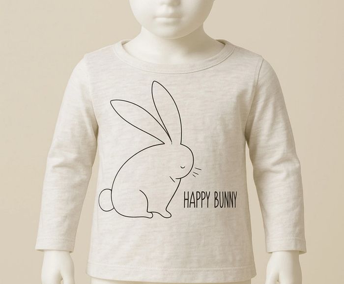 đŁ T-shirt bĂ©bĂ© motif lapin - 12-18 mois trĂšs bon Ă©tat đŁ
