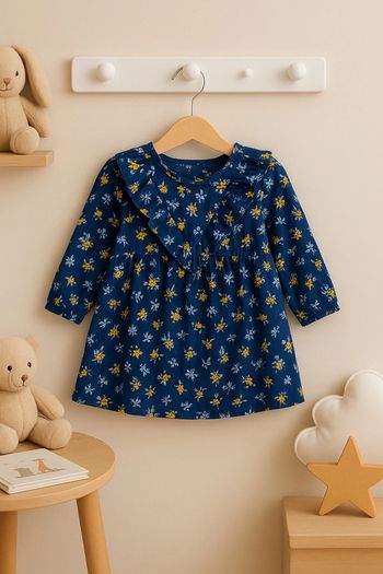 Robe bleu marine fleurie 36 mois - Sergent Major