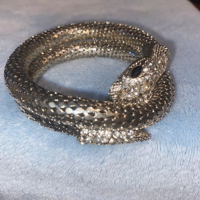 Bracelet fantaisie argenté serpent - photo numéro 9
