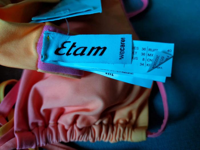 Haut de bikini triangle dégradé orange/rose – ETAM – Taille 36 - photo numéro 2