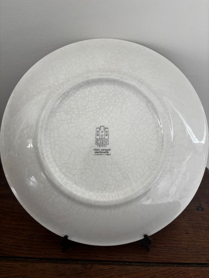 Vintage plat creux gien motif torchon - photo numéro 7