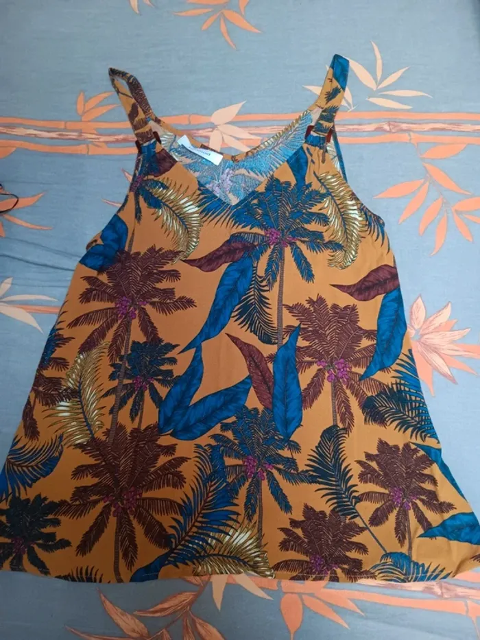 Blouse sans manche Promod motif jungle