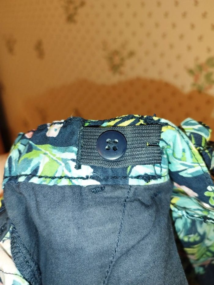 Short tropical fleurs feuilles oiseaux - photo numéro 3