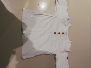 Tee shirt manche longue garçon blanc vertbaudet 3 mois