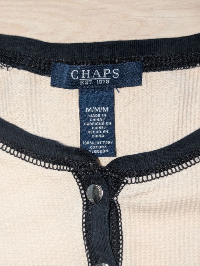 Pull Fin Chaps (Ralph Lauren) Taille M Crème/Noir - photo numéro 4
