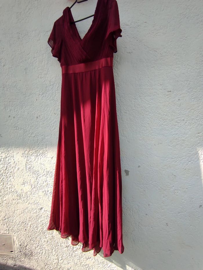 Robe de cérémonie en double V rouge bordeaux taille M