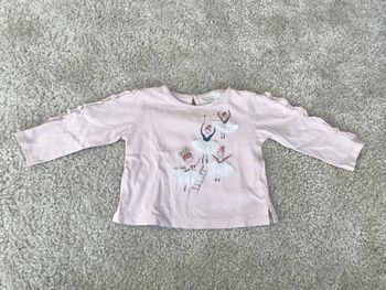 Tee-shirt danseuses à manches longues rose clair - 9 mois - Zara babygirl
