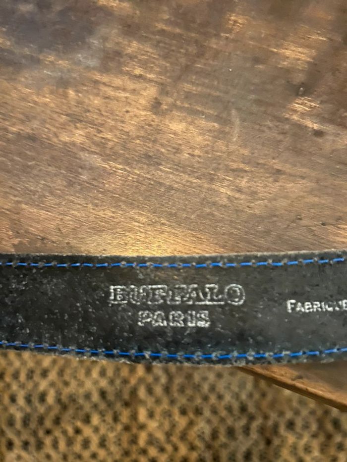 Ceinture Buffalo vintage en cuir bleu - photo numéro 3