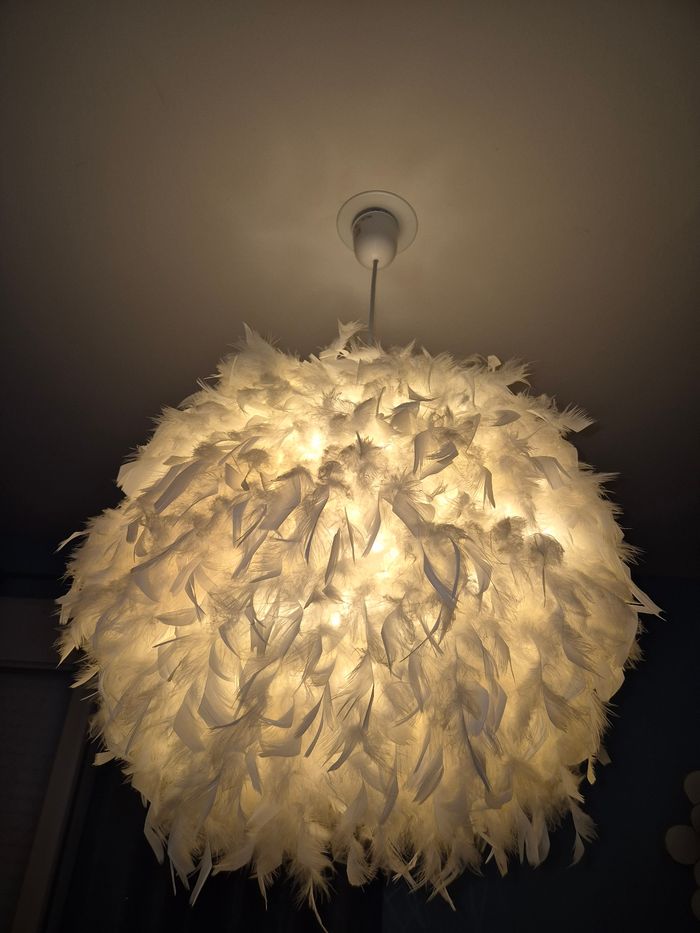 Lustre plume 50cm diamètre
