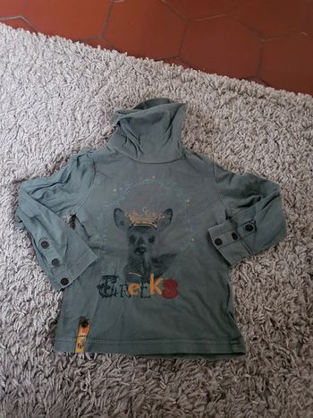 Haut col roulé fille kaki creeks 3 ans