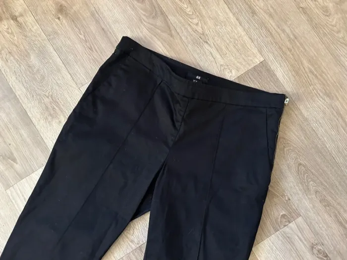 H&M, pantalon, coupe droite, noir, femme, taille 38 - photo numéro 2