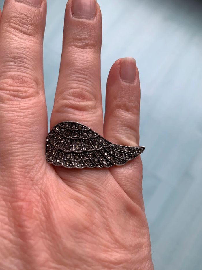 Bague avec strass en forme d’aile taille 57 agatha - photo numéro 5