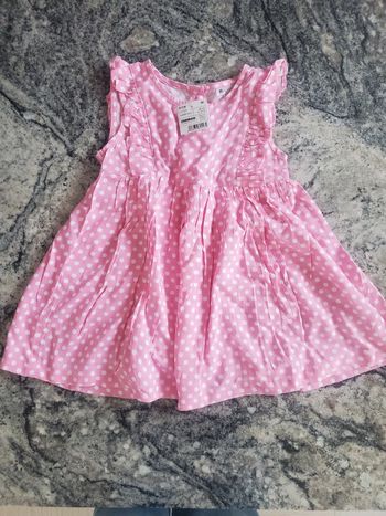 Robe d'été à pois rose taille 6 12 mois