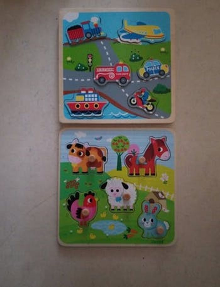 Lot de 2 puzzle en bois