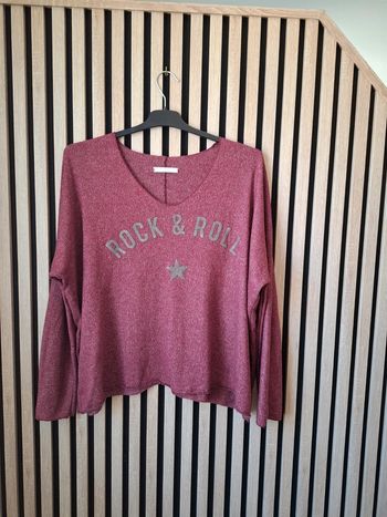 Pull overside fluide  bordeaux Taille unique