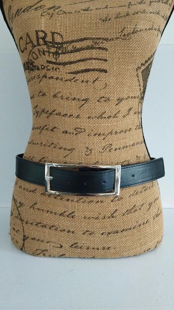 Ceinture noire boucle rectangulaire 90 cm