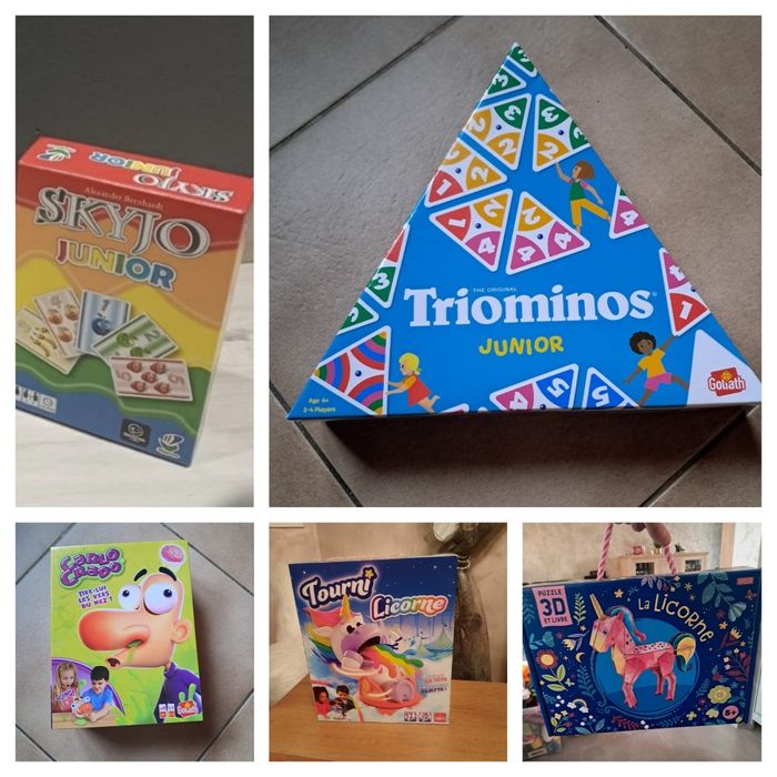 Lot de jeux de sociétés neufs skyjo triominos...