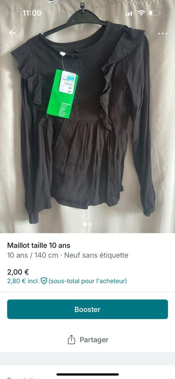 Maillot taille 10 ans