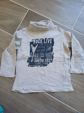 T-shirt manches longues à col roulé TAO garçon 3 ans